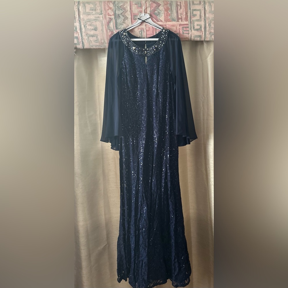 Navy blue evening gown